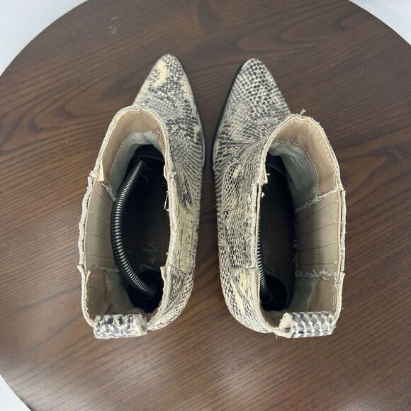 Matisse Avery Ankle Boots Women's 8.5M Beige Snakeskin Print Leather Pointed Toe - Picture 12 of 16